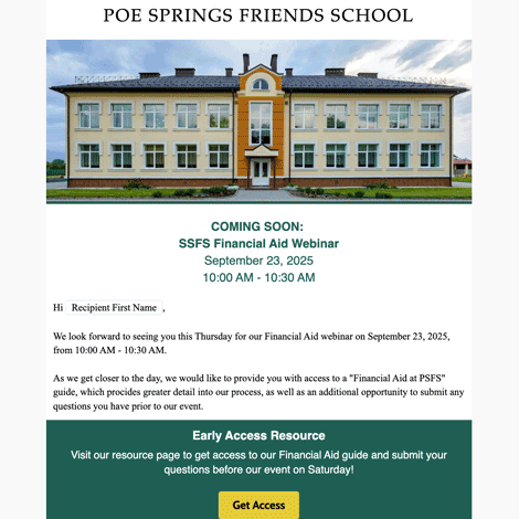 School Financial Aid Resources Reminder